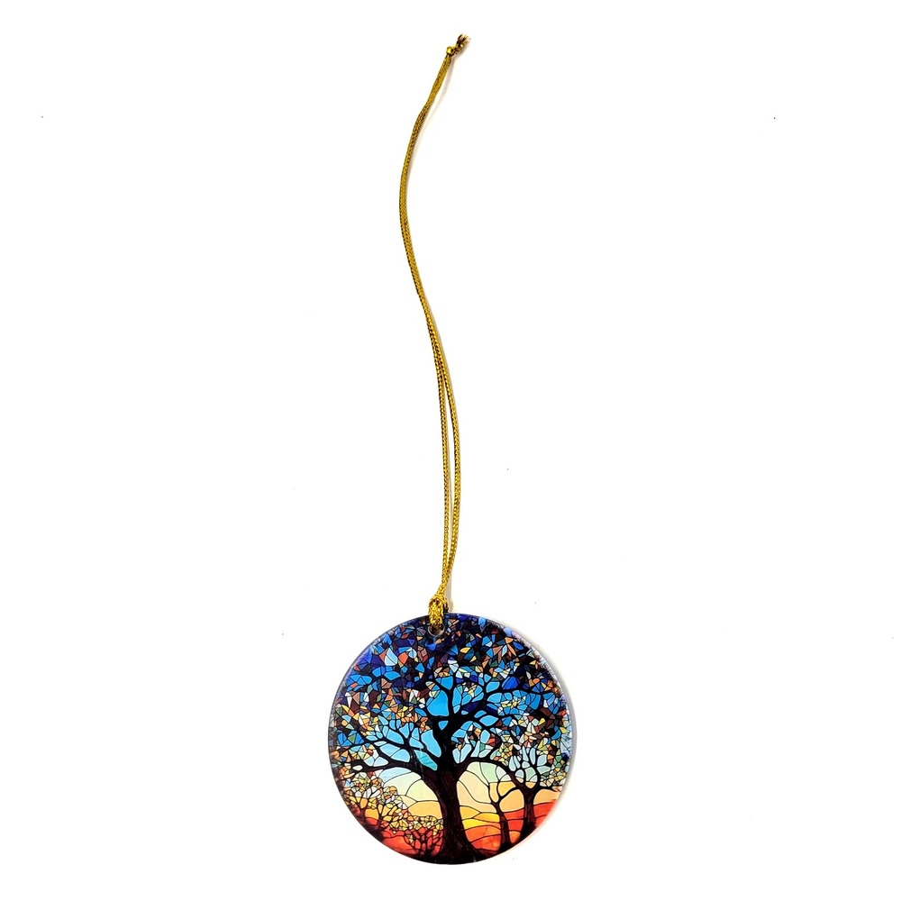 Tree Of Life Suncatcher Round Small Window Hanging Boho Decor Ornament NEW